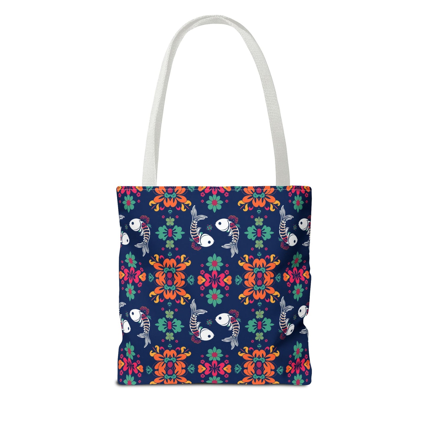 Tote Bag (AOP), Pisces, Zodiac, Flower Pattern