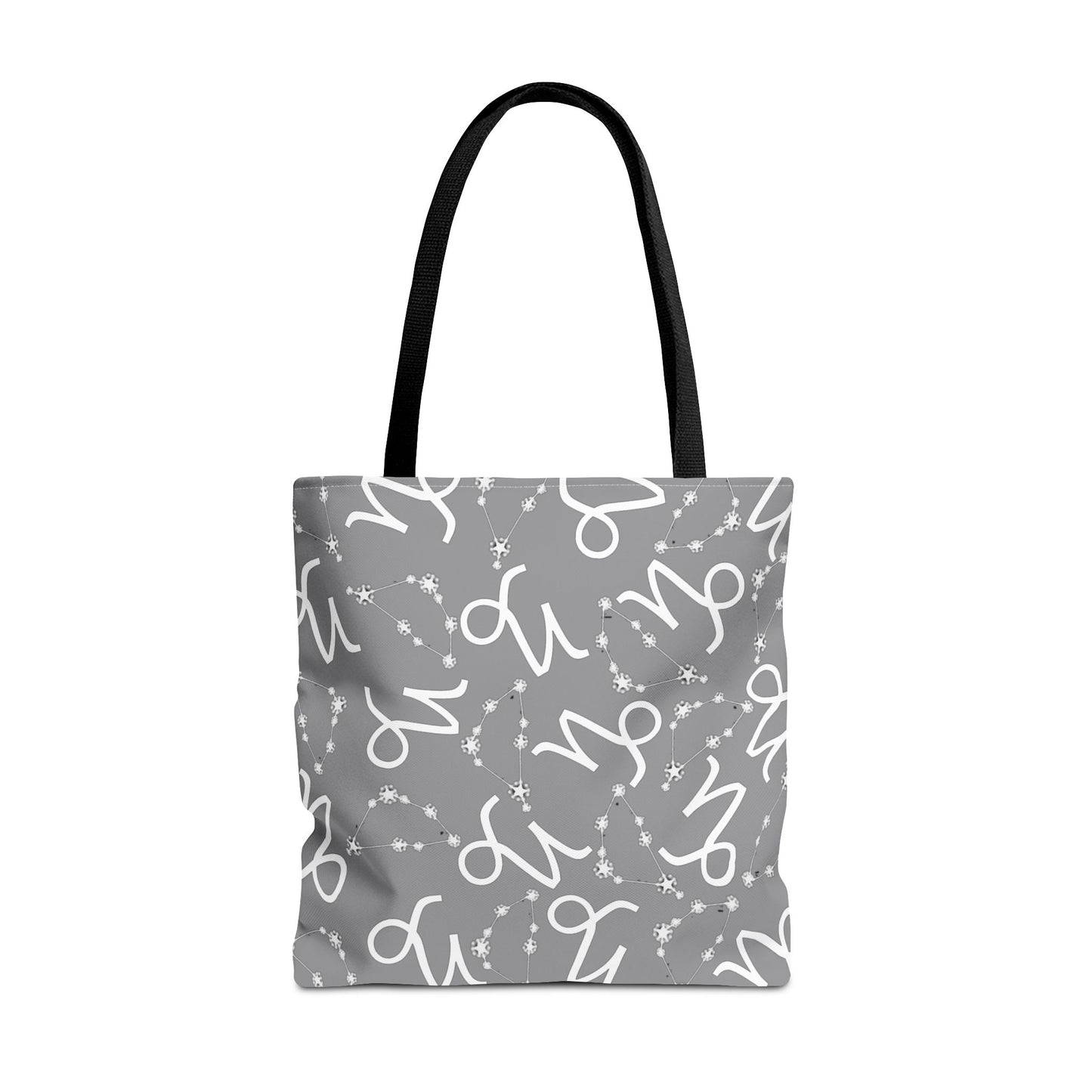 Tote Bag, Capricorn Zodiac Sign, AOP, (Grey, White)