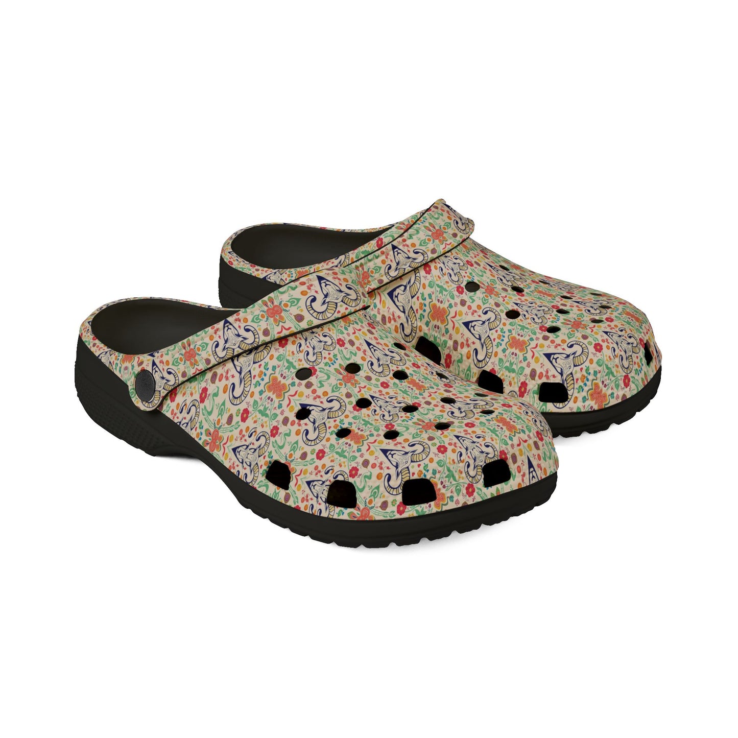 EVA Foam Rubber Shoes, (AOP), Aries, Zodiac v3, Pattern