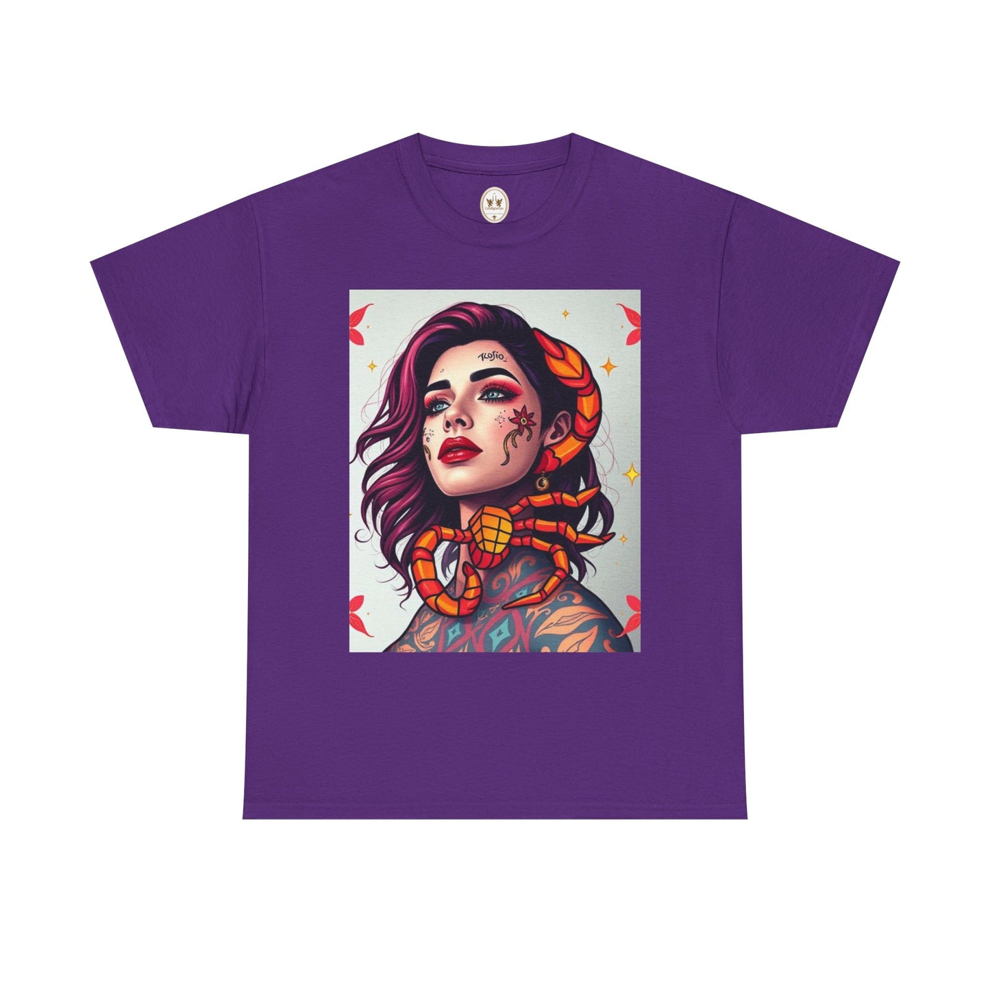 Unisex Heavy Cotton T-Shirt, Scorpio, Zodiac v3, Sexy Art