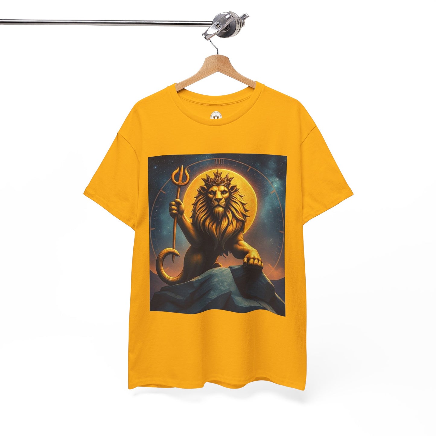 Unisex Heavy Cotton T-Shirt, King of Lions v2, Leo Zodiac Design