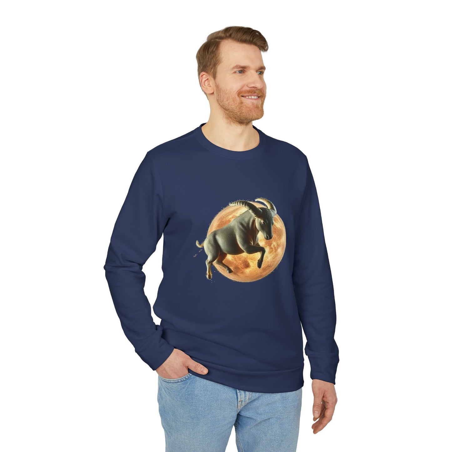 Adidas, Unisex Fleece Crewneck Sweatshirt, Taurus, Planet Animal, Zodiac