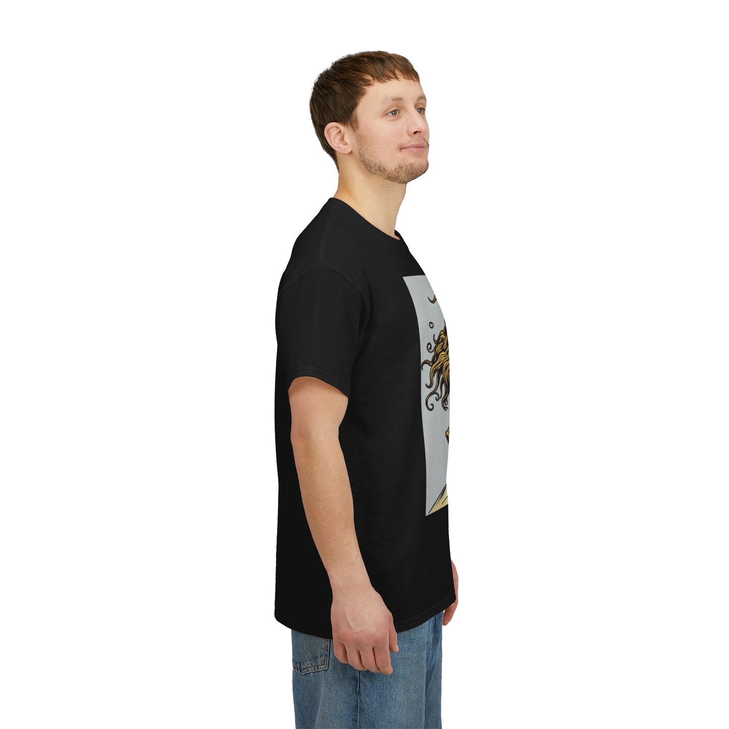 Unisex Heavy Cotton T-Shirt, Capricorn God v3, Zodiac Design