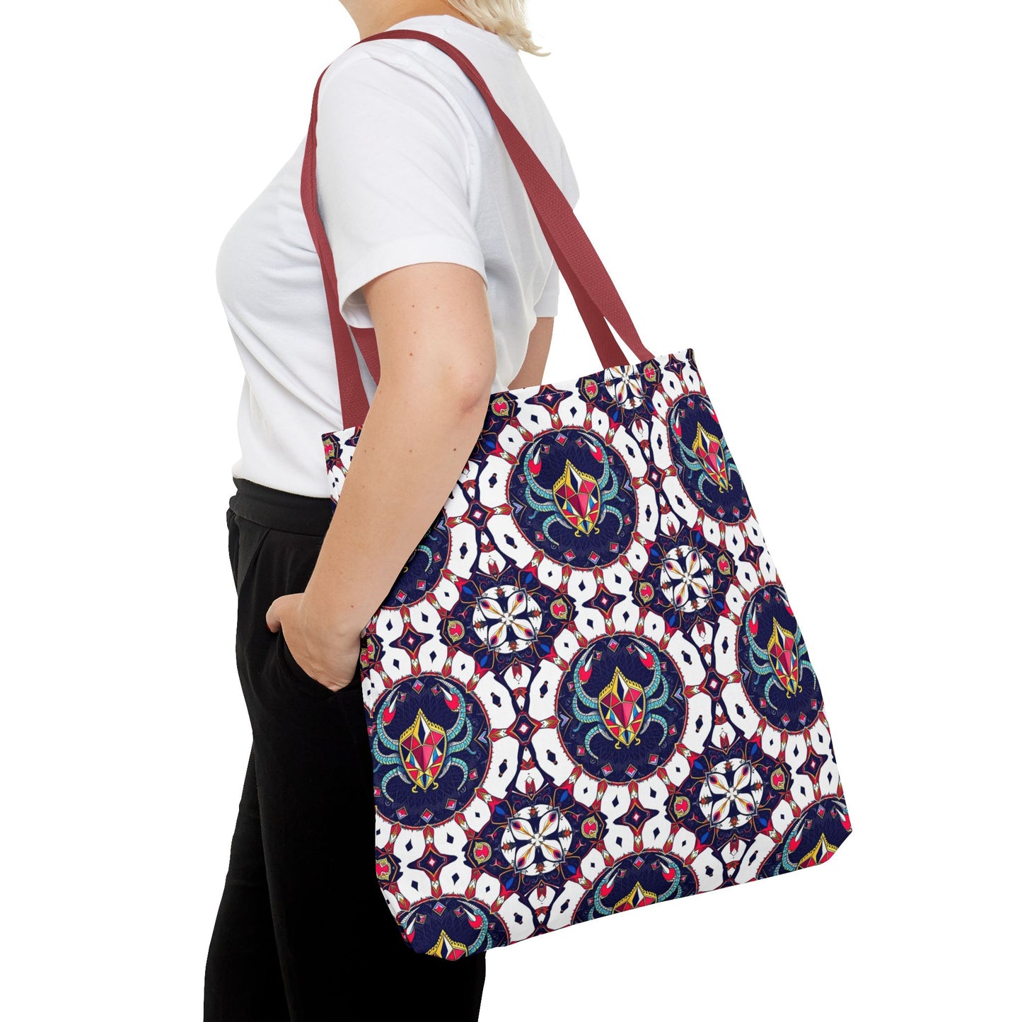 Tote Bag (AOP), Scorpio, Zodiac v1, Jewel Pattern