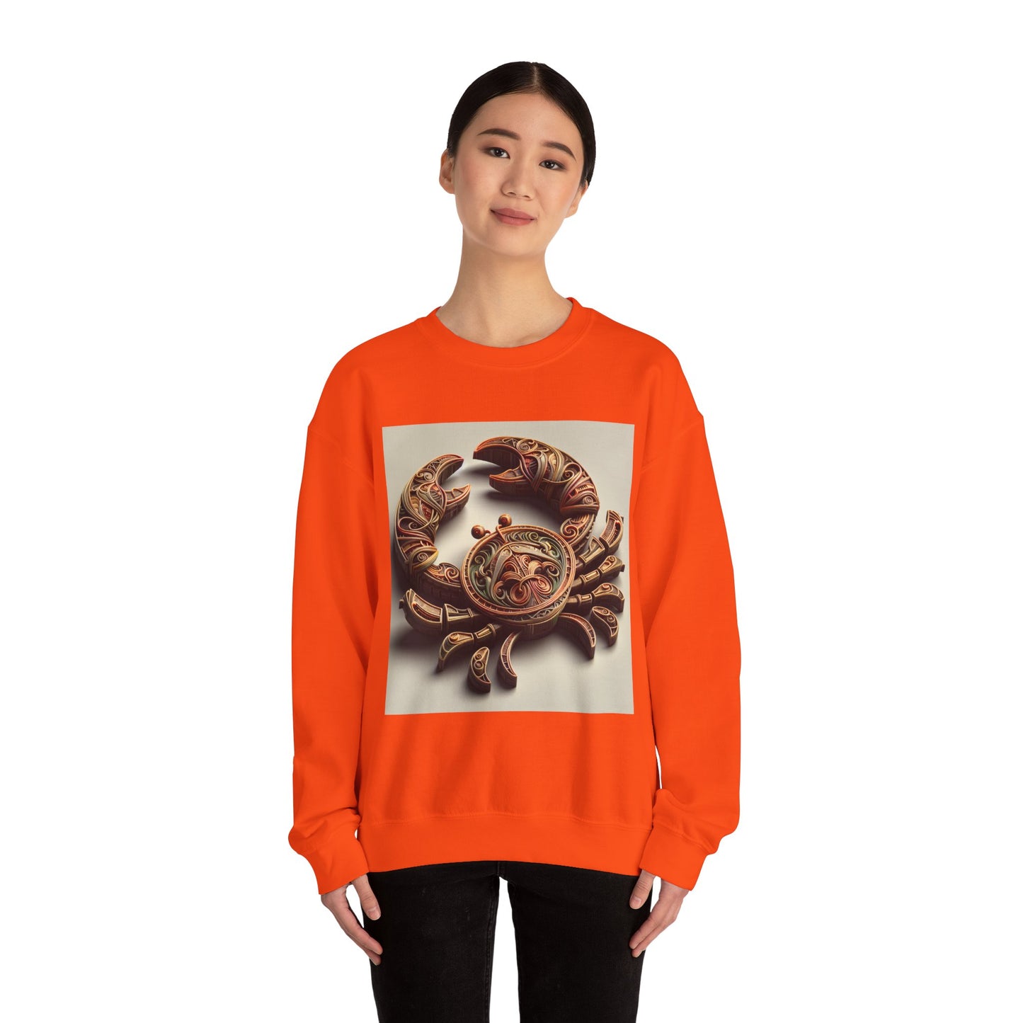 Unisex Heavy Blend™ Crewneck Sweatshirt, Crab Artifact, Cancer Zodiac Design