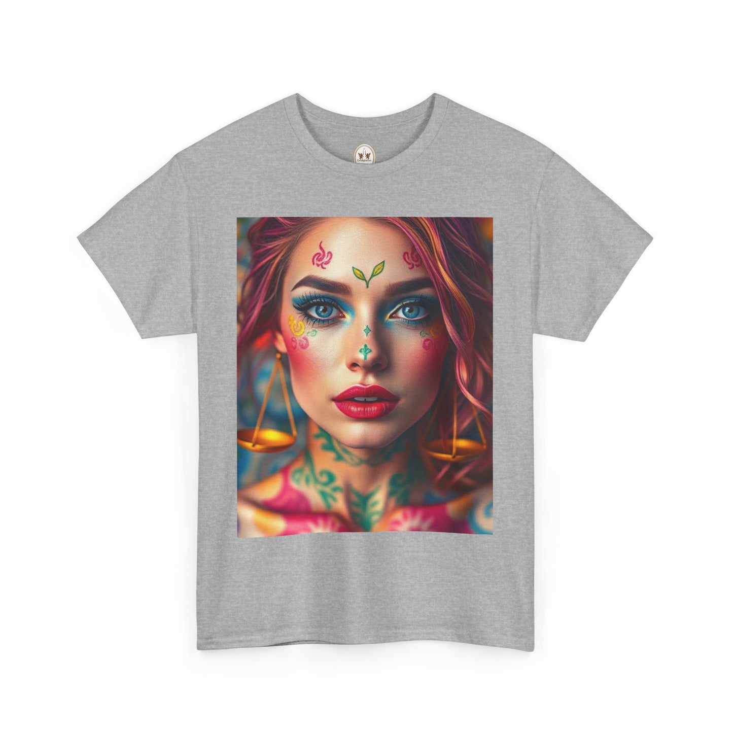 Unisex Heavy Cotton T-Shirt, Libra, Zodiac v1, Sexy Art