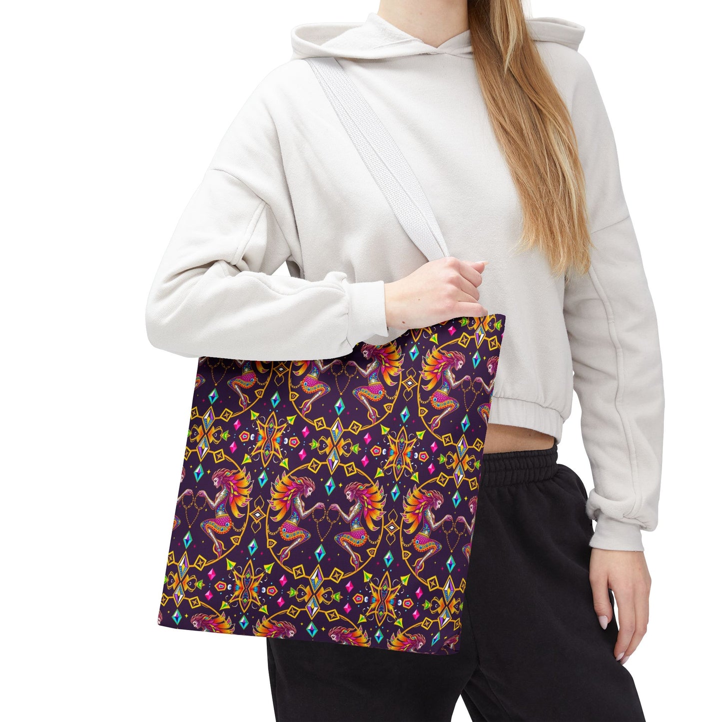 Tote Bag (AOP), Gemini, Zodiac, Jewel Pattern