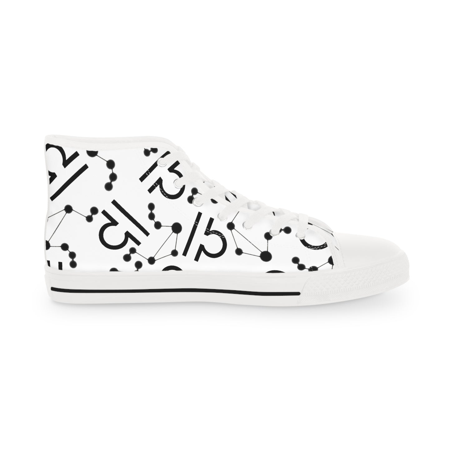 Men's High Top Sneakers, Breathable polyester canvas, Libra Zodiac Design