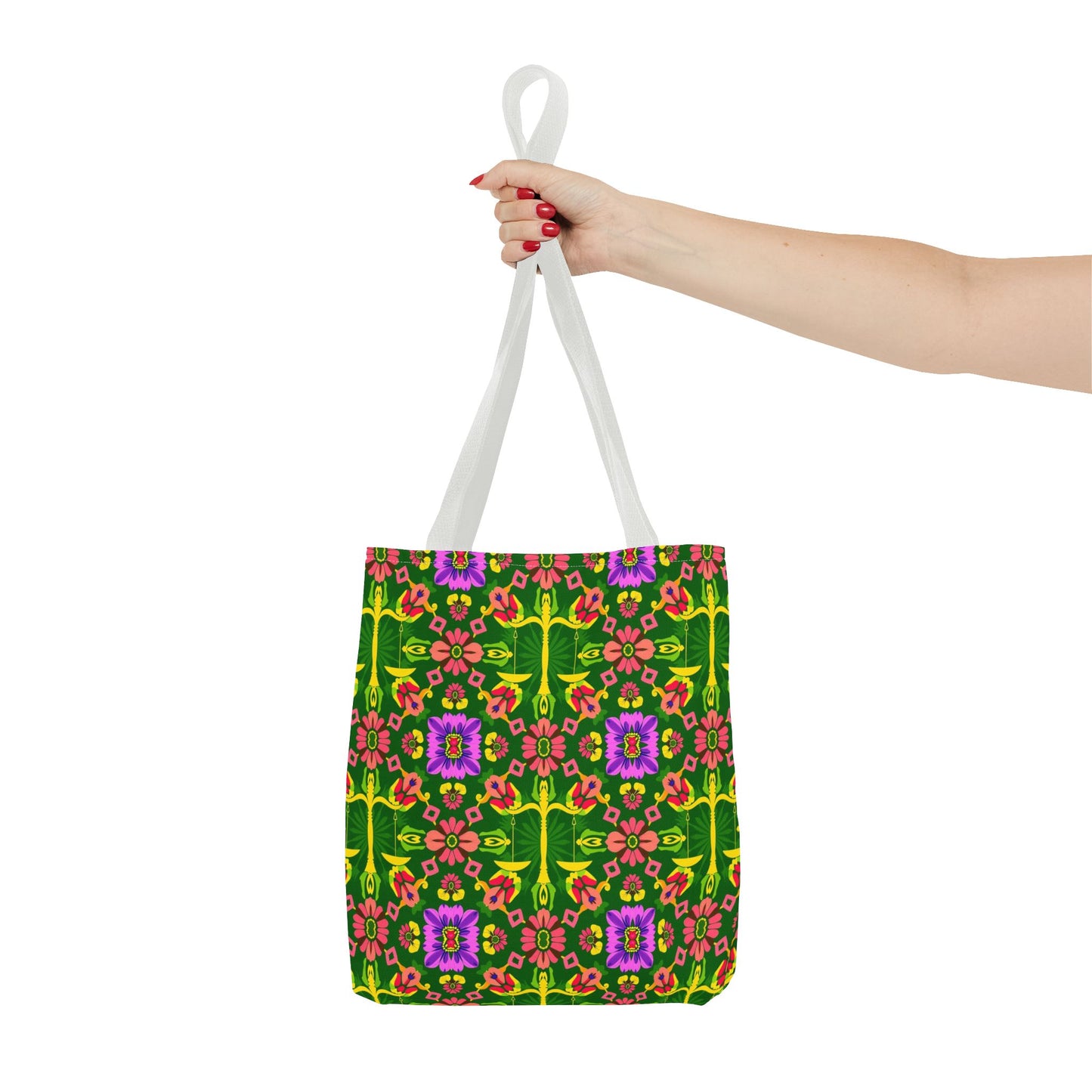 Tote Bag (AOP), Libra, Zodiac, Flower Pattern