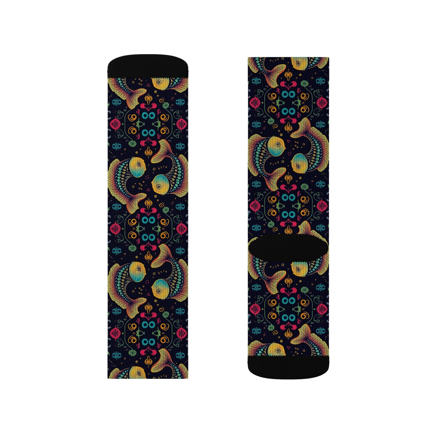 Sublimation Socks, Pisces, Zodiac v3, Pattern