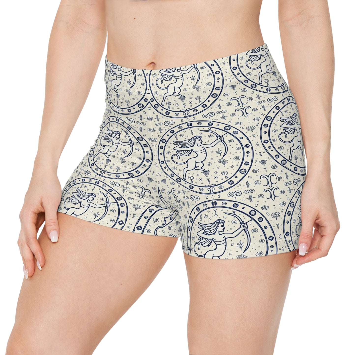 Women's Shorts, AOP, Sagittarius, Zodiac, Pattern