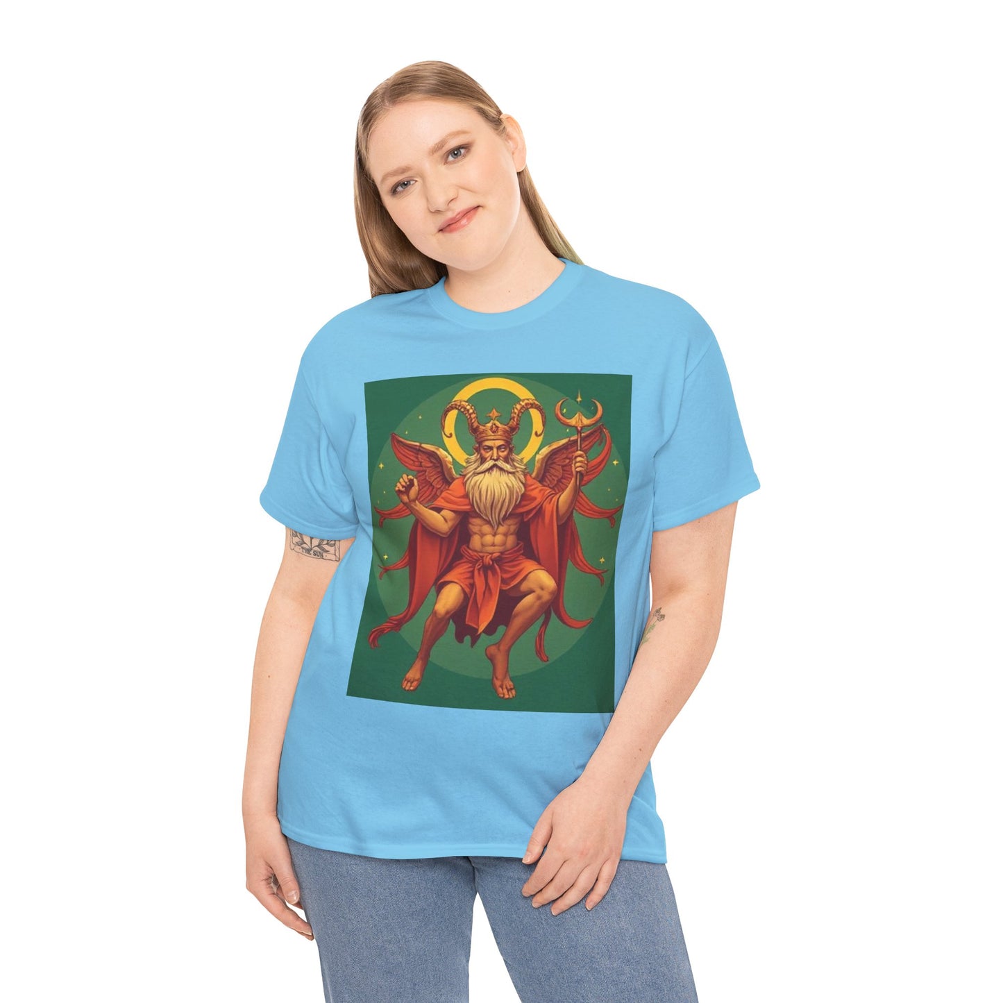 Unisex Heavy Cotton T-Shirt, Aries God, Zodiac Design