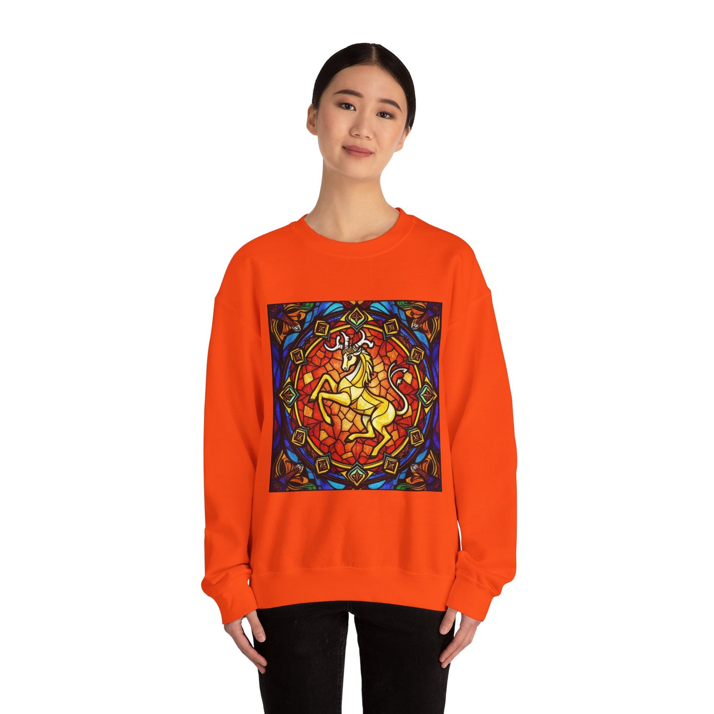 Unisex Heavy Blend™ Crewneck Sweatshirt, Glass 1, Capricorn Zodiac Design
