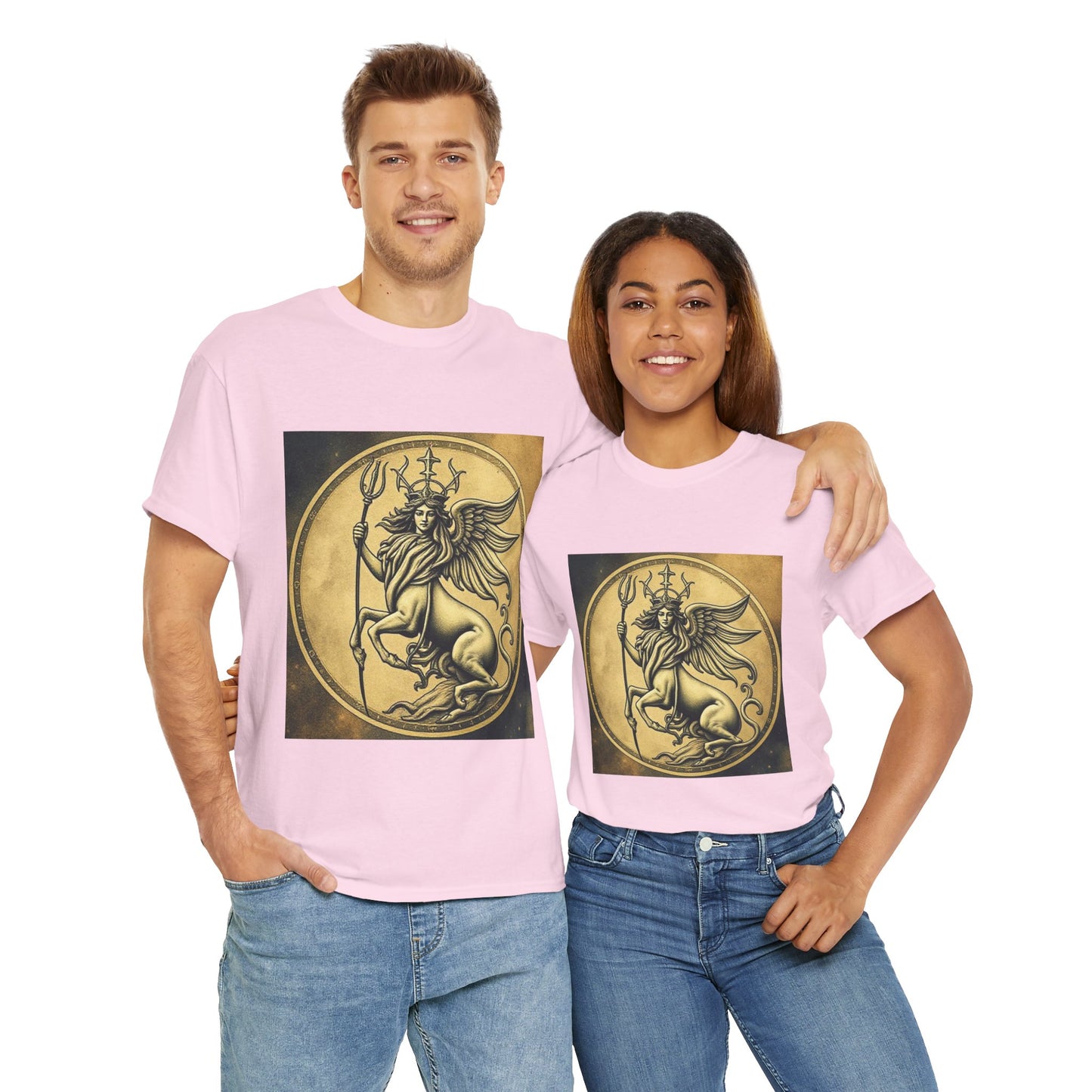 Unisex Heavy Cotton T-Shirt, Animal Angel v1, Virgo Zodiac Design