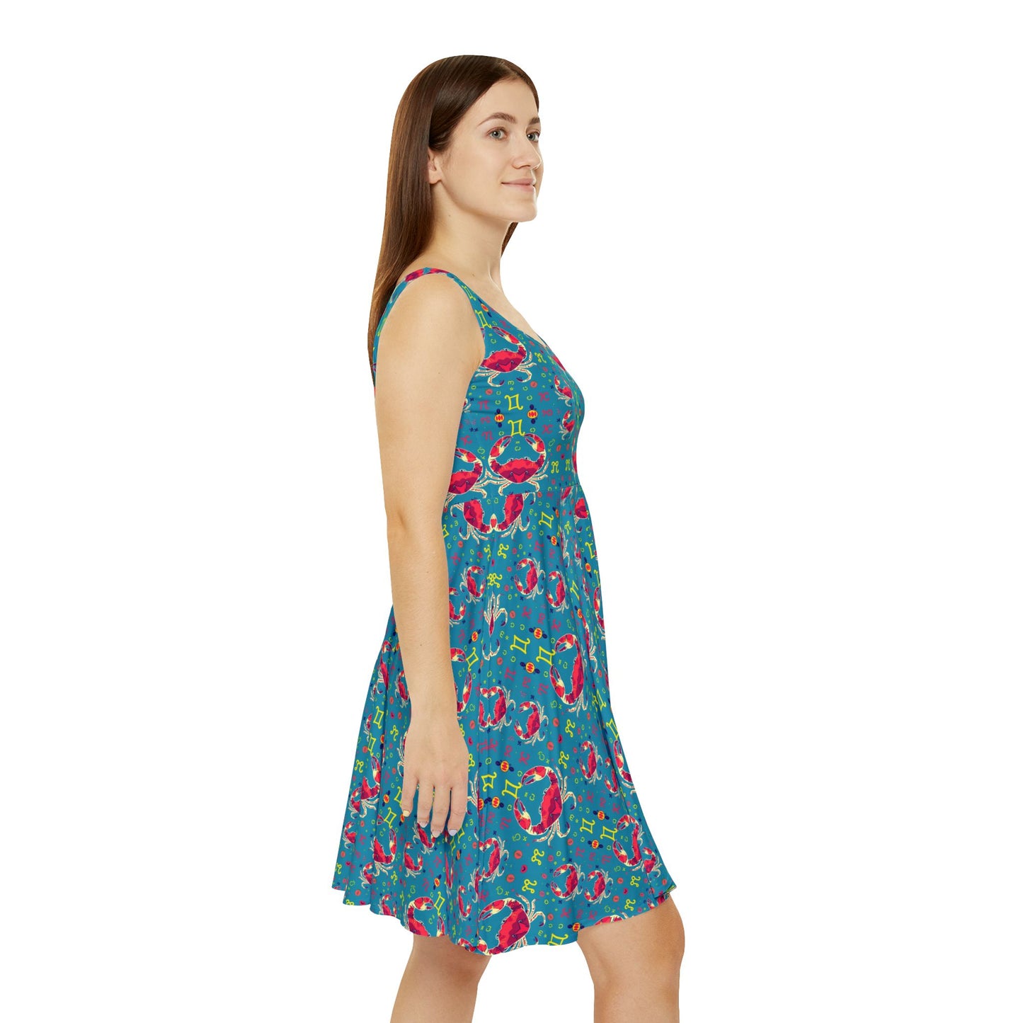 Women's Skater Dress, AOP, Zodiac, Cancer, Pattern