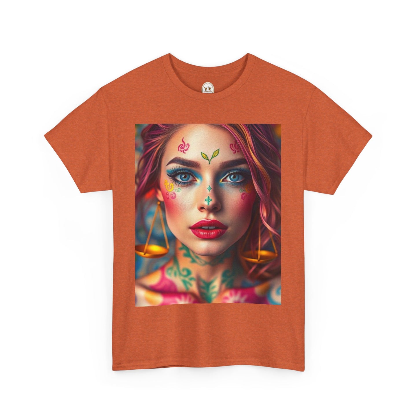 Unisex Heavy Cotton T-Shirt, Libra, Zodiac v1, Sexy Art