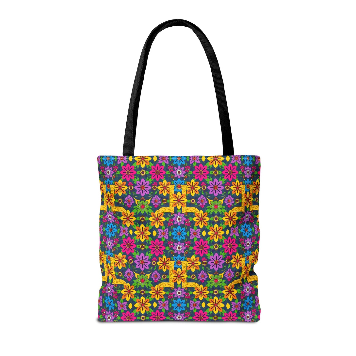 Tote Bag, (AOP), Gemini, Zodiac v2, Flower Pattern