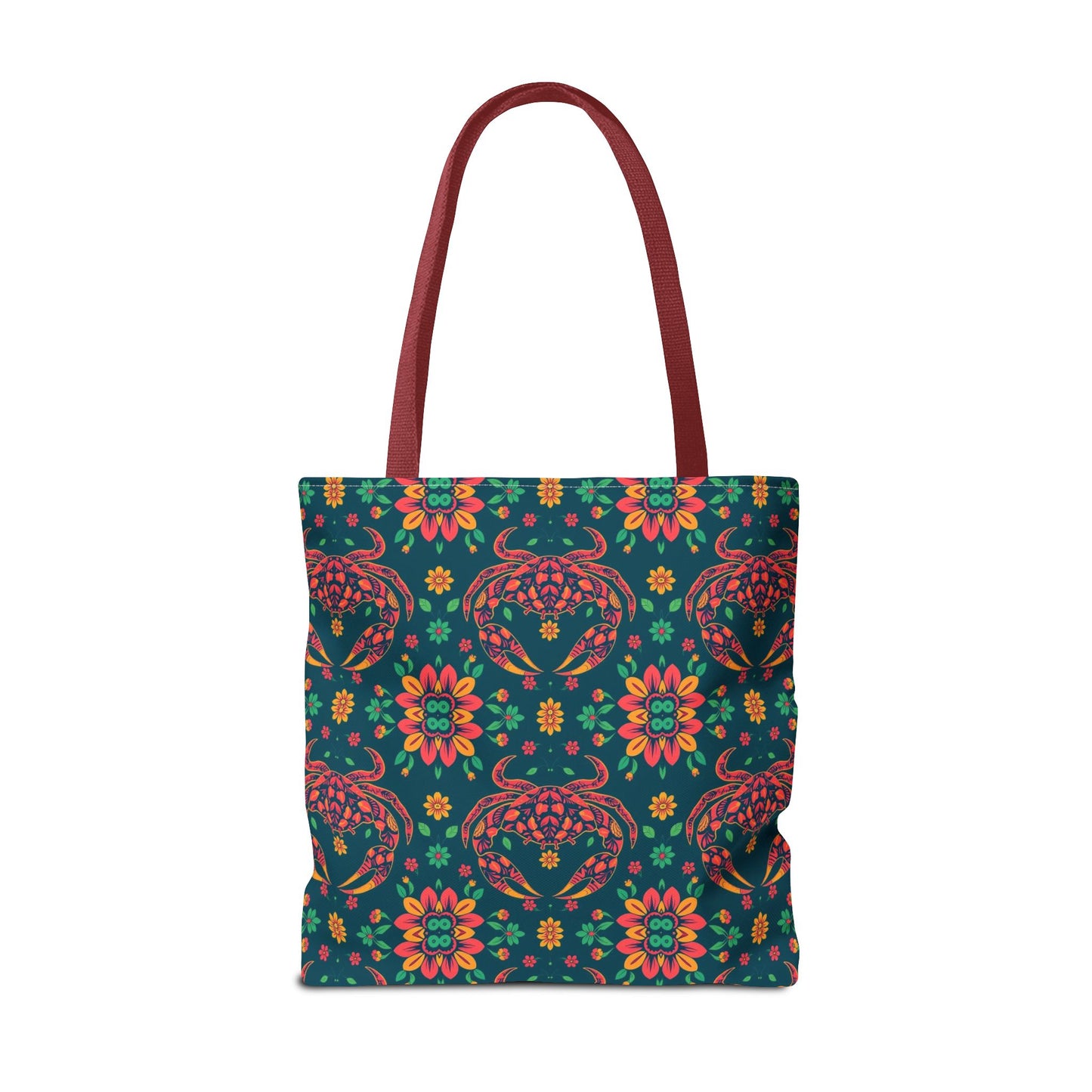 Tote Bag (AOP), Cancer, Zodiac v2, Flower Pattern