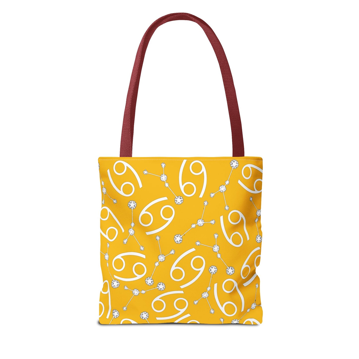 Tote Bag, Cancer Zodiac Sign, AOP, (Yellow, White)