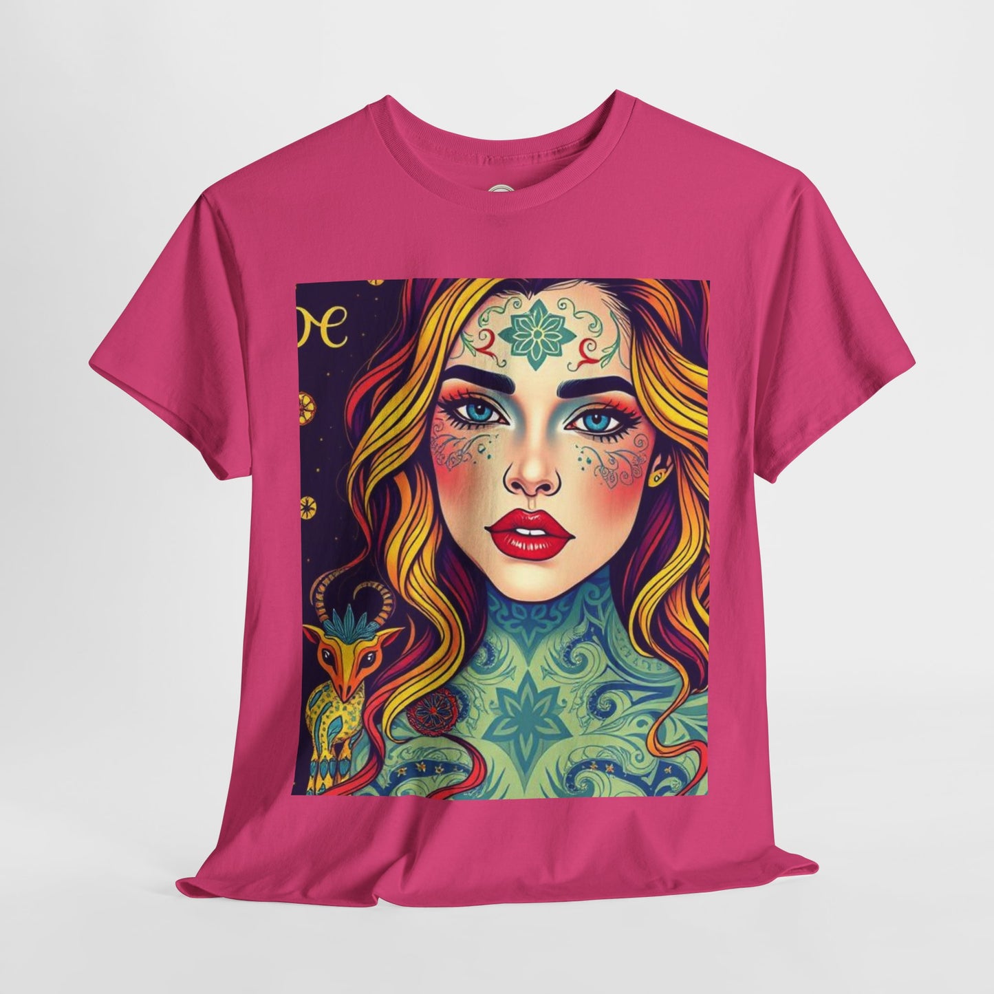 Unisex Heavy Cotton T-Shirt, Aquarius, Zodiac v2, Sexy Art
