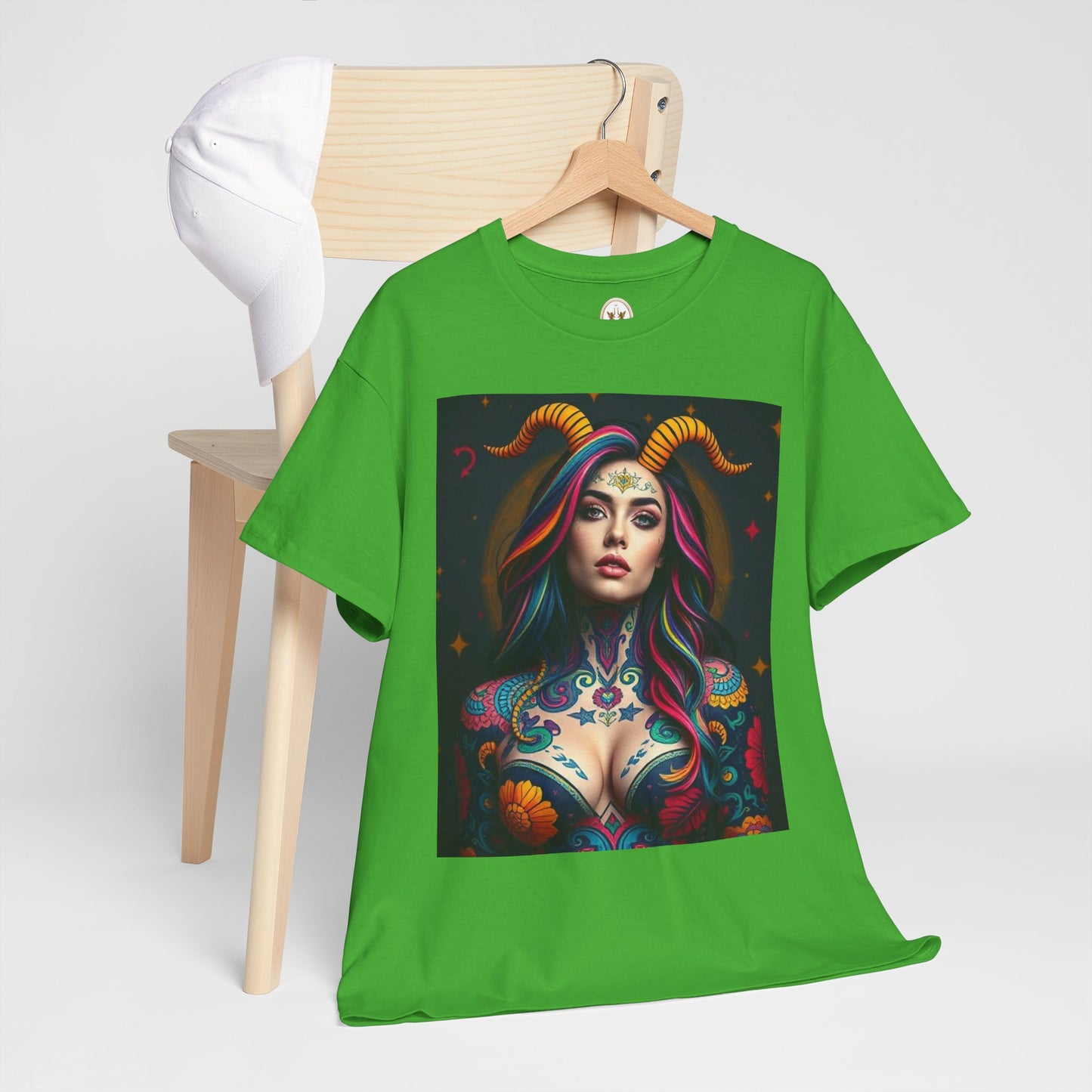 Unisex Heavy Cotton T-Shirt, Capricorn, Zodiac, Sexy Art