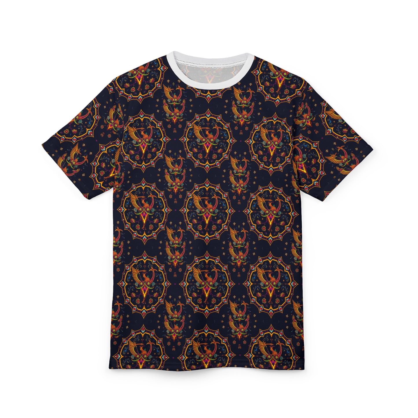 Unisex Cut & Sew T-Shirt, (AOP), Sagittarius, Zodiac v2, Jewels Pattern