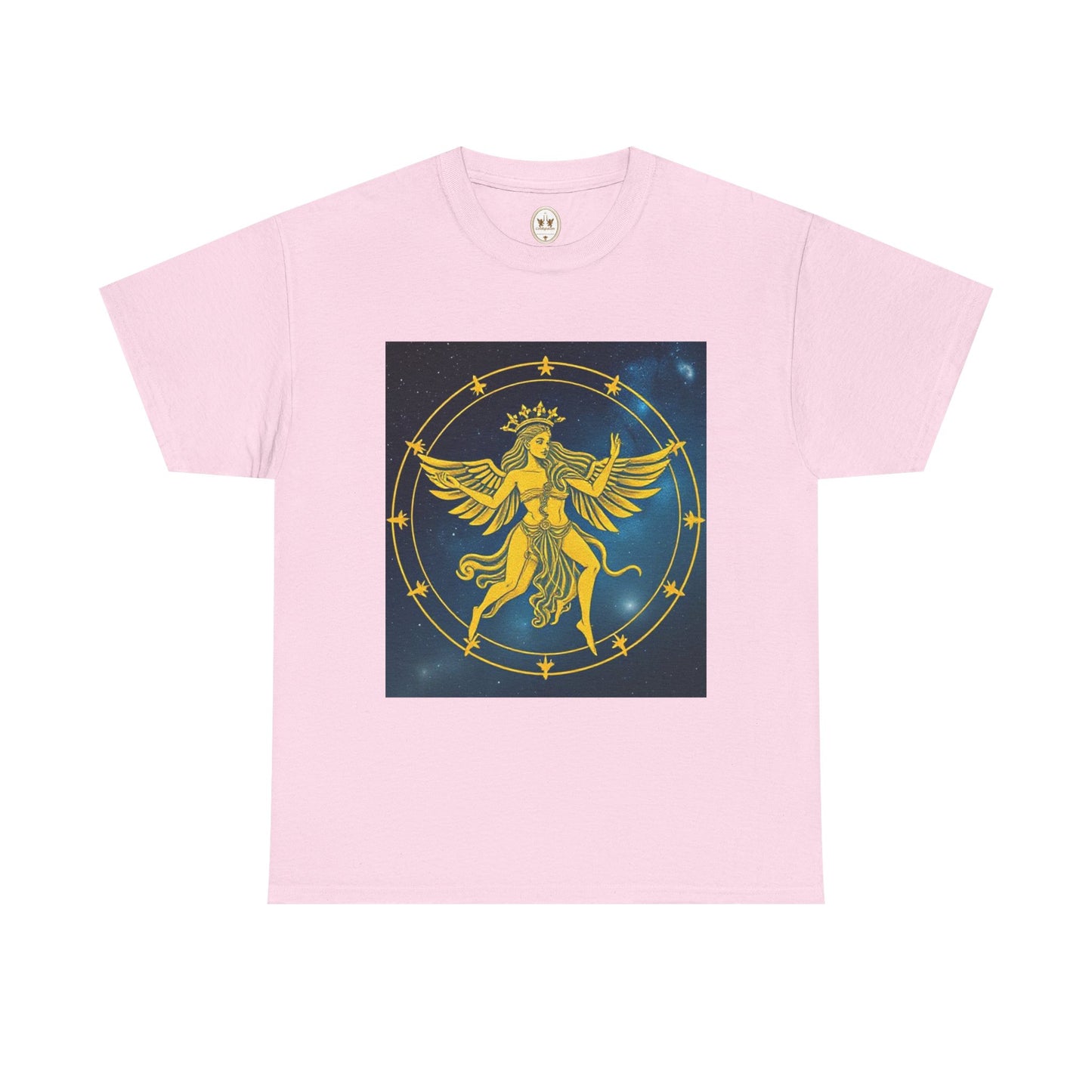 Unisex Heavy Cotton T-Shirt, Twin Angel v3, Gemini Zodiac Design