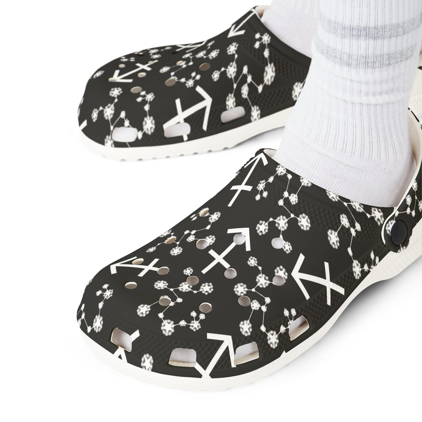 EVA Foam Rubber Shoes (AOP), Material 100% EVA, Sagittarius Zodiac Design