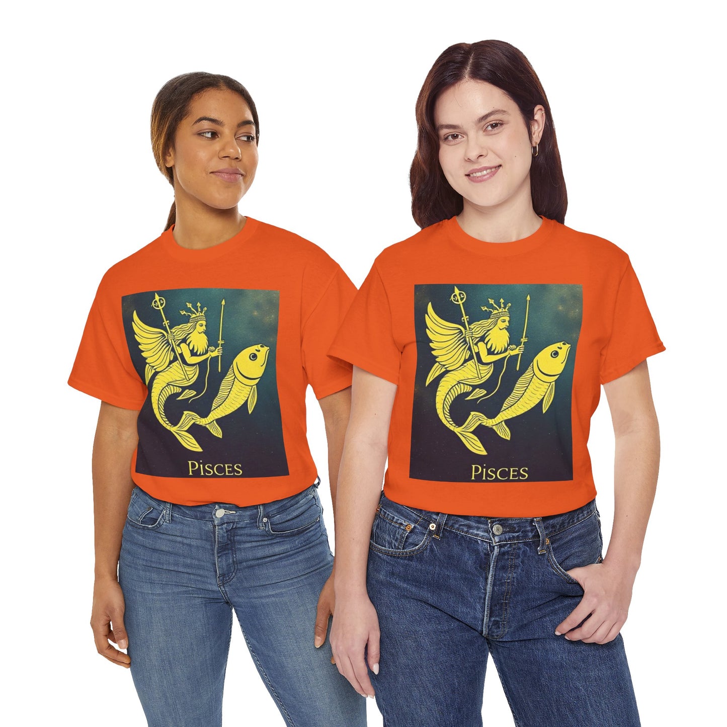 Unisex Heavy Cotton T-Shirt, Pisces Queen, Zodiac Design