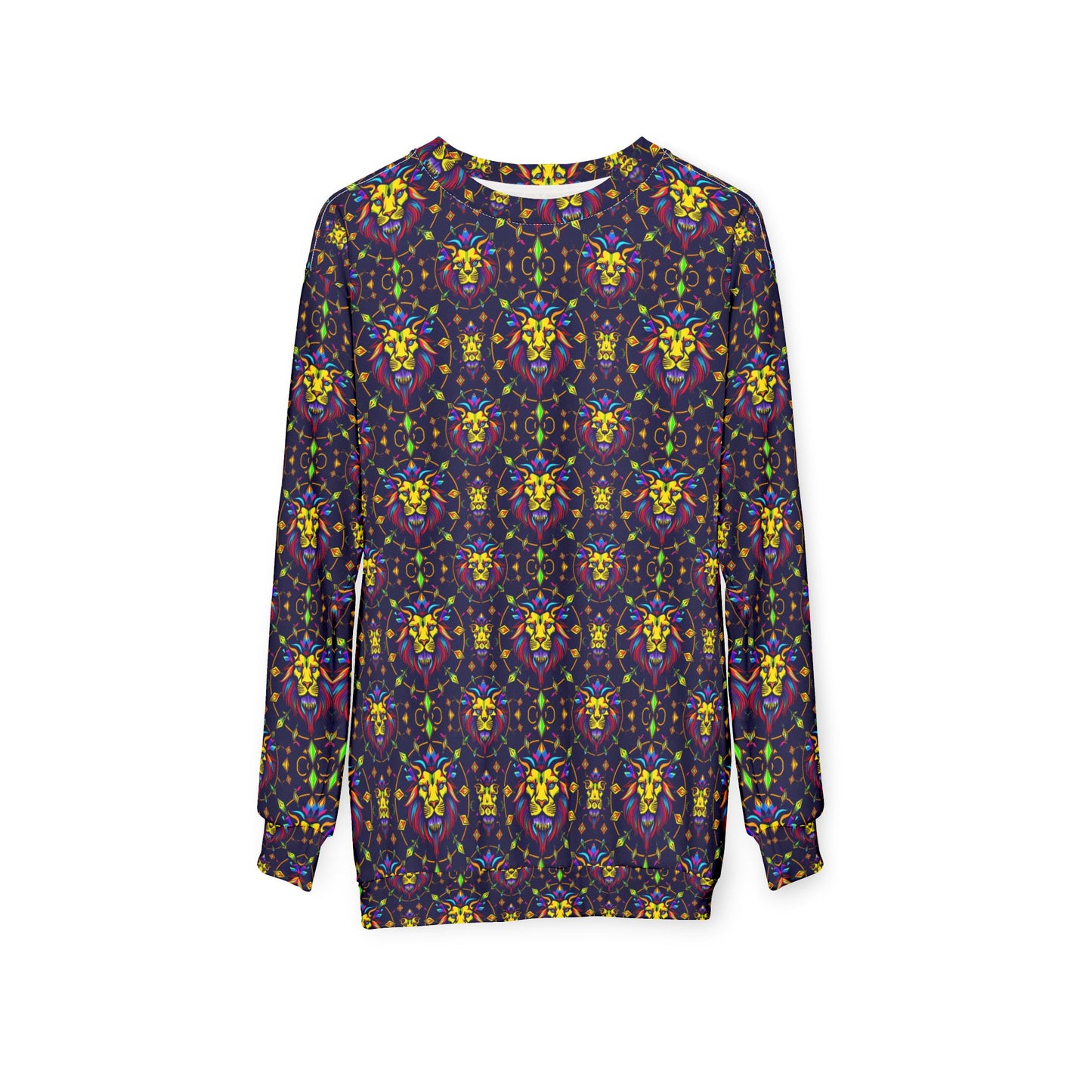 Unisex Sweatshirt (AOP), Leo, Zodiac v3, Jewel Pattern