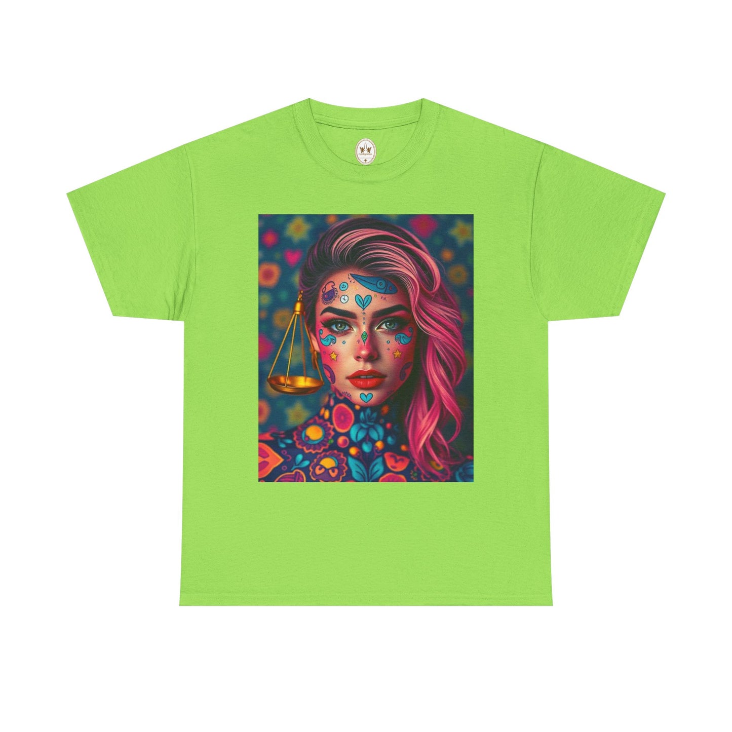 Unisex Heavy Cotton T-Shirt, Libra, Zodiac v2, Sexy Art
