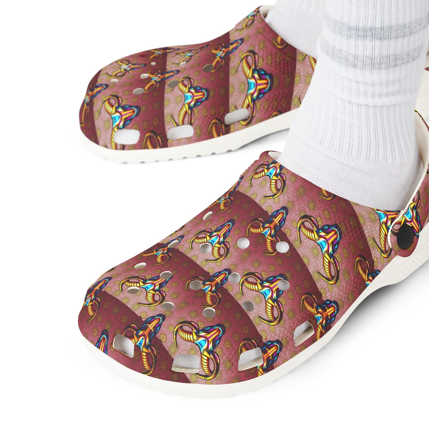 EVA Foam Rubber Shoes, (AOP), Taurus, Zodiac, Pattern