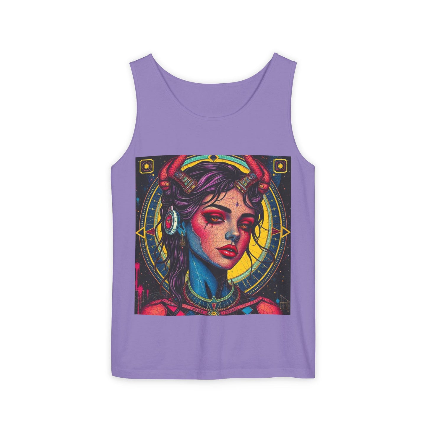 Unisex Garment-Dyed, Tank Top, Scorpio Design, Pop Art, 100% US cotton