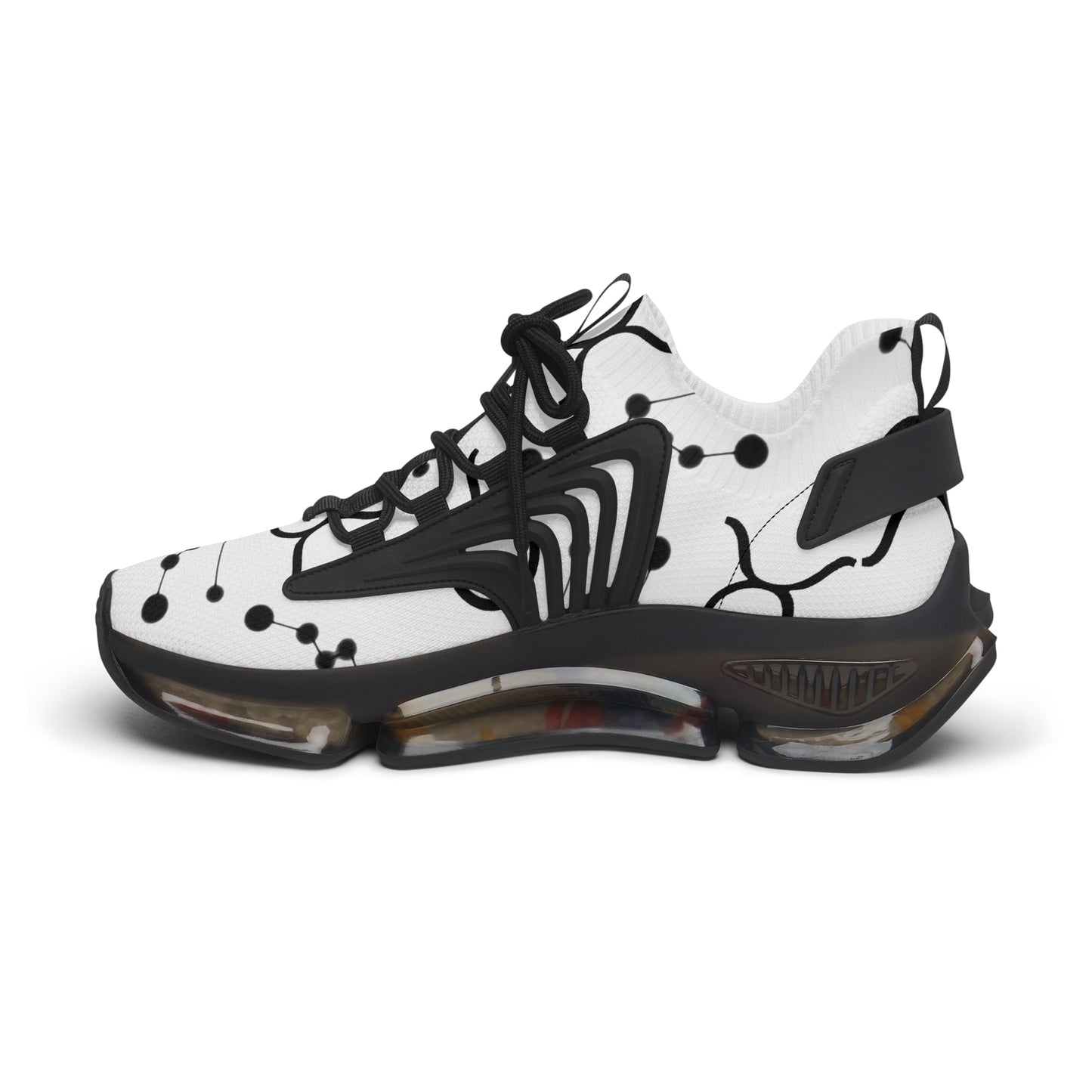 Women's Mesh Sneakers, Constellation & Symbol, Taurus Zodiac Sign, AOP