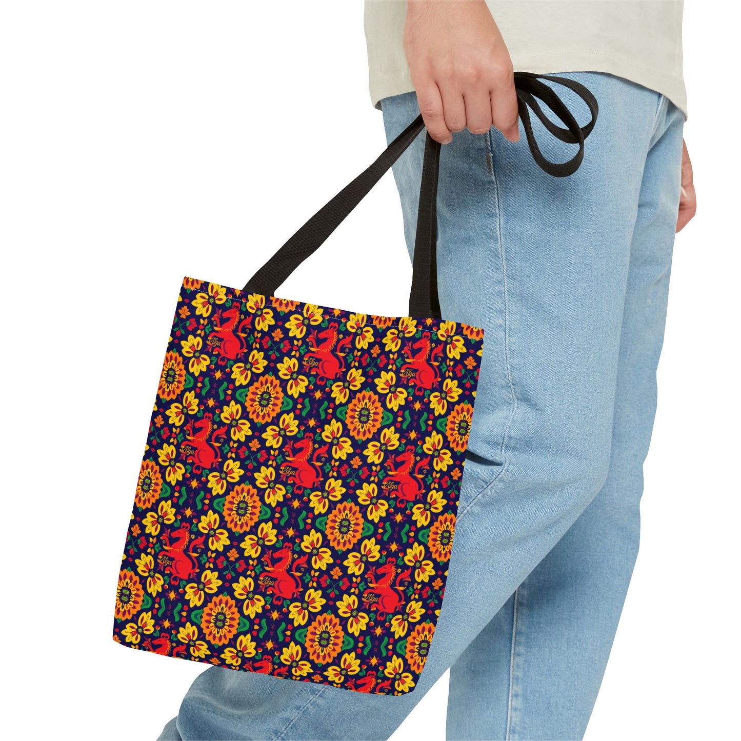 Tote Bag (AOP), Virgo, Zodiac, Flower Pattern