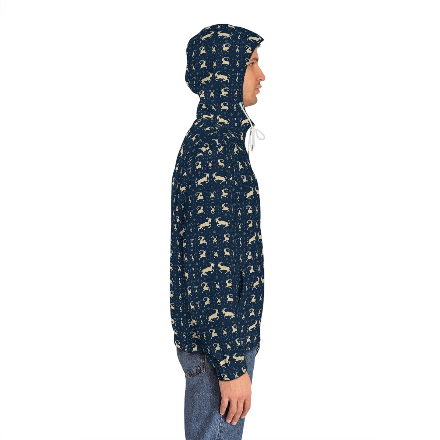 Full-Zip Hoodie (AOP), Capricorn, Zodiac v4, Pattern