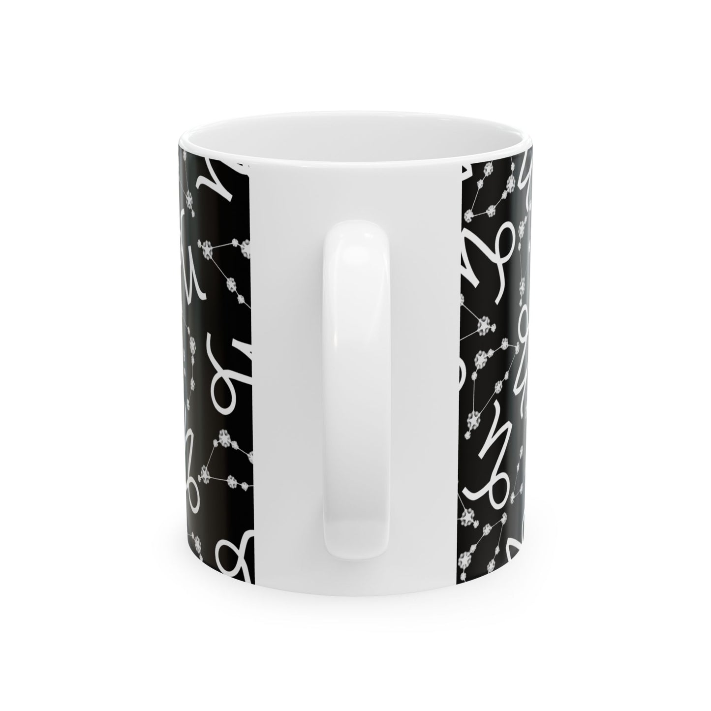 Ceramic Mug, (11oz, 15oz), Ceramic Coffee Mug, Black AOP, Capricorn Zodiac Design