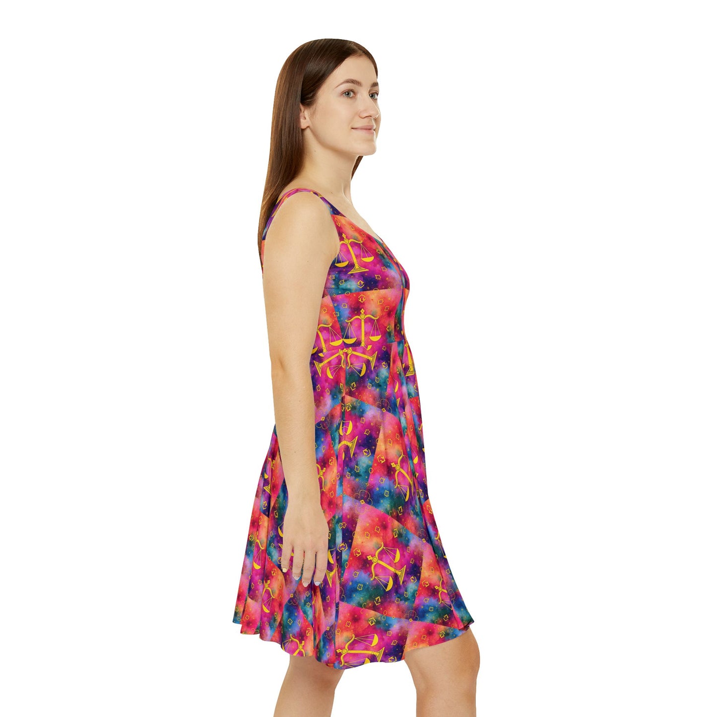 Women's Skater Dress, AOP, Zodiac v1, Libra, Pattern