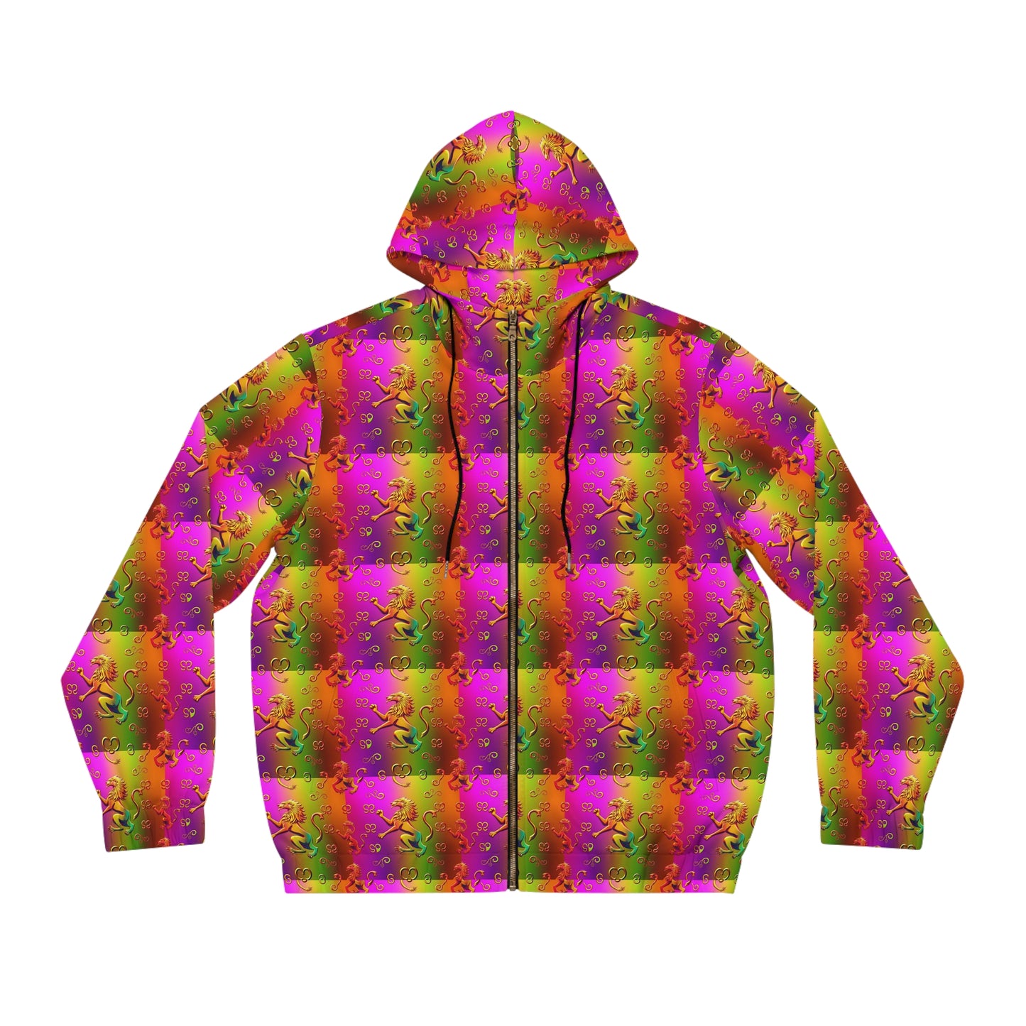 Full-Zip Hoodie (AOP), Leo, Zodiac, Pattern