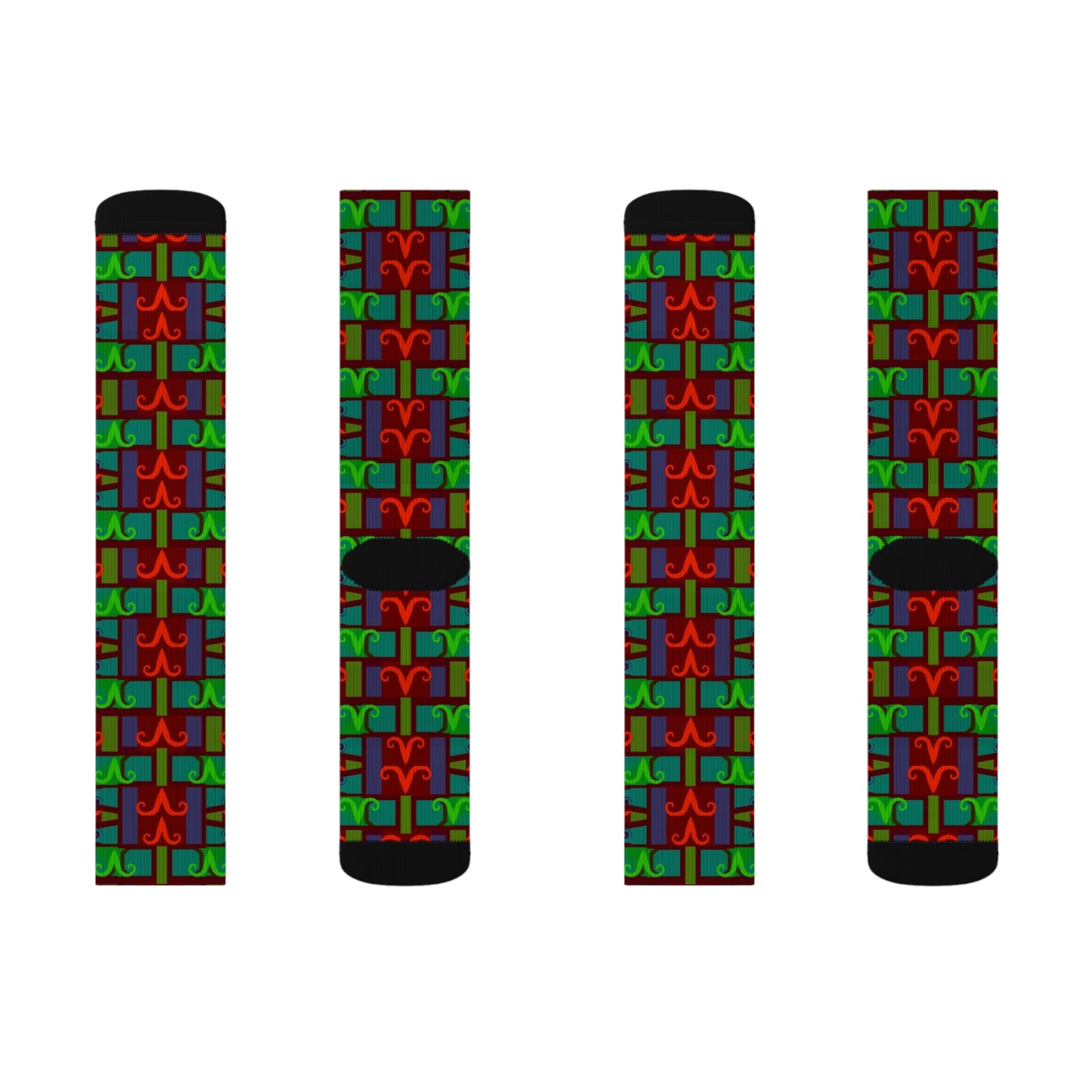 Sublimation Socks, Aries, Zodiac v1, Shapes Pattern