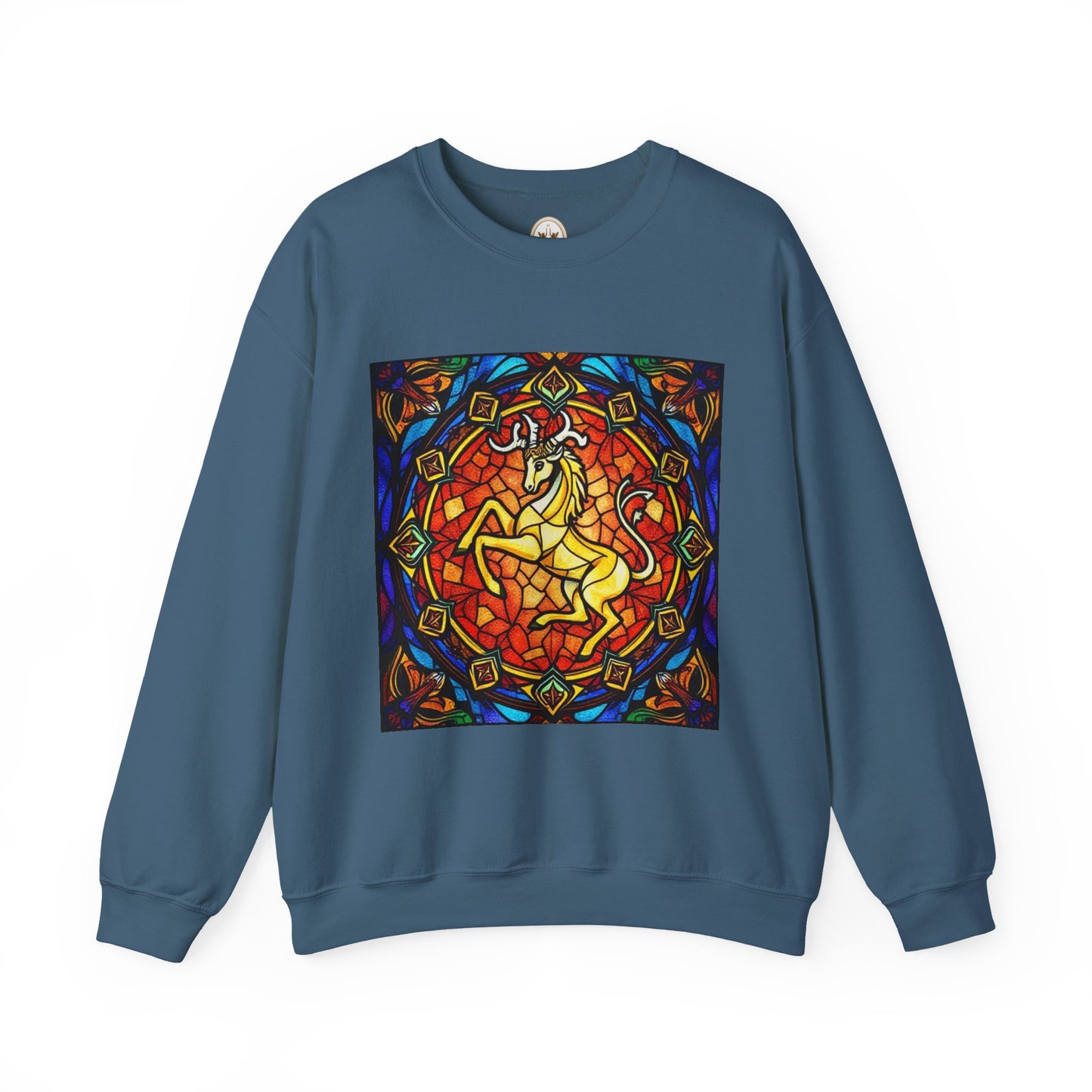Unisex Heavy Blend™ Crewneck Sweatshirt, Glass 1, Capricorn Zodiac Design