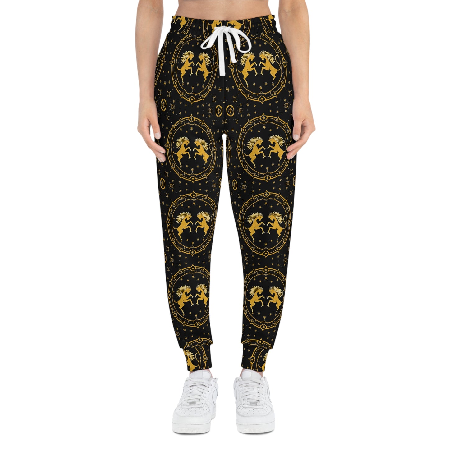 Athletic Joggers, Zodiac Design, Pattern, Gemini, AOP