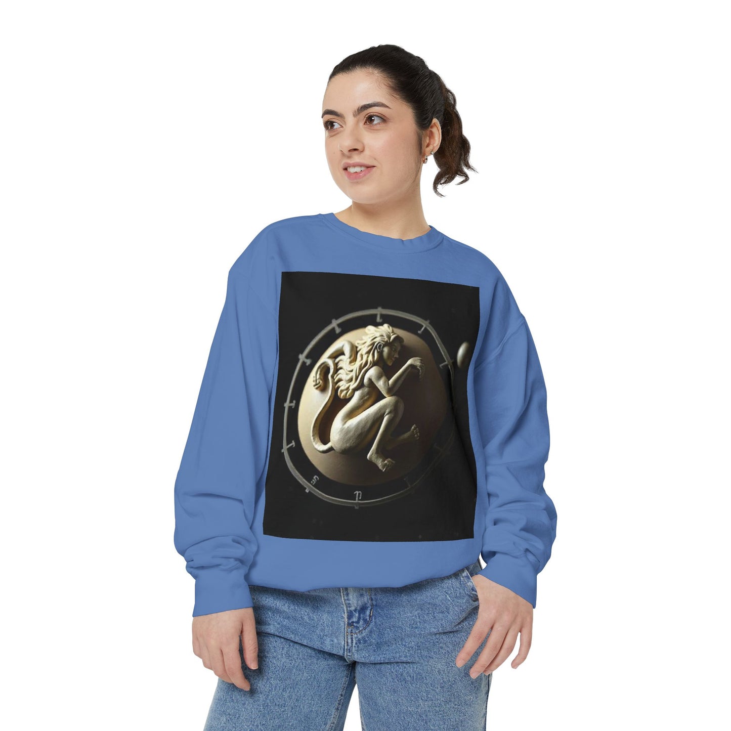 Garment-Dyed Sweatshirt, Unisex, Space Symbol Design, Virgo