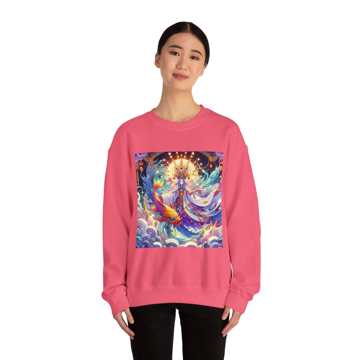 Unisex Heavy Blend™ Crewneck Sweatshirt, Anime Pisces King, Zodiac Design