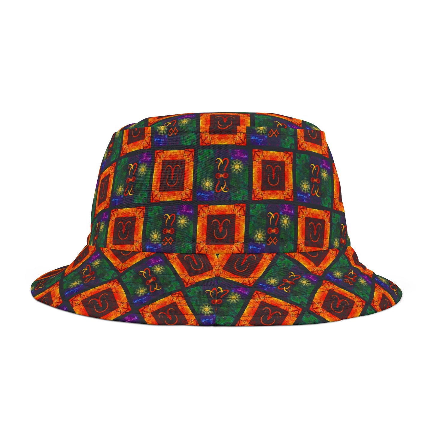 Bucket Hat, (AOP), Capricorn, Zodiac, Shape Pattern