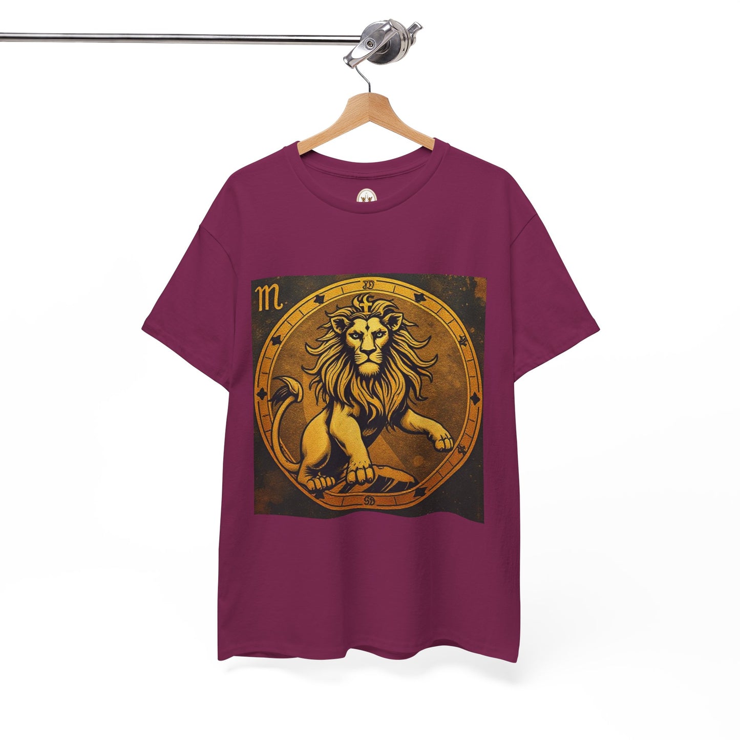 Unisex Heavy Cotton T-Shirt, Gold Lion v1, Leo Zodiac Design