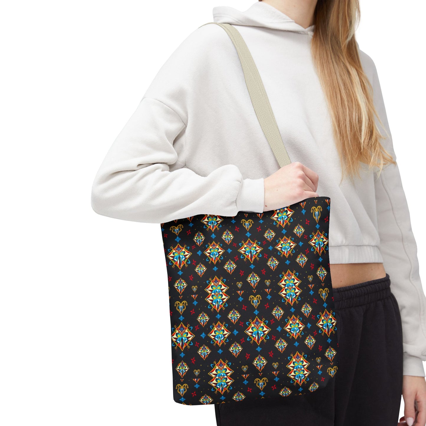 Tote Bag (AOP), Sagittarius, Zodiac v1, Jewel Pattern