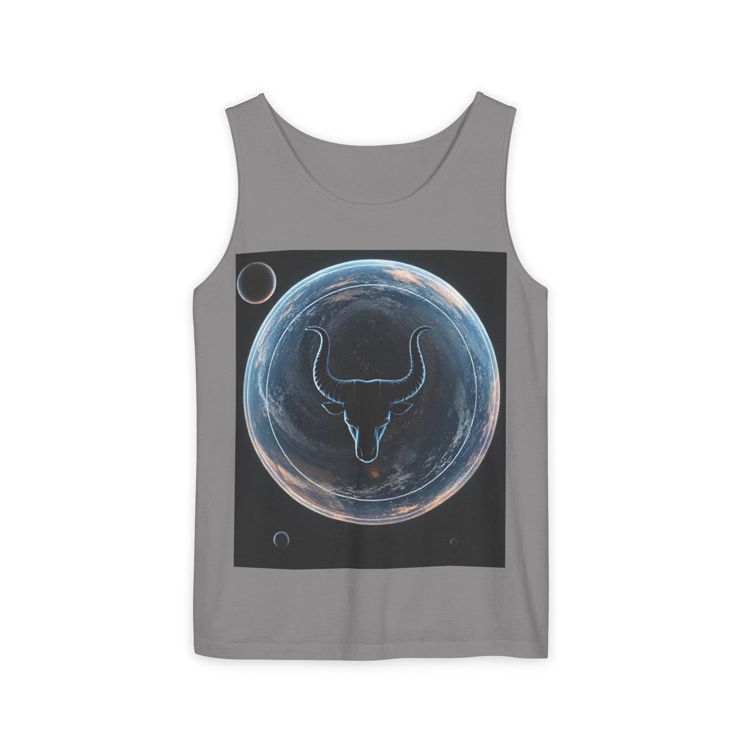 Unisex Garment-Dyed, Tank Top, Taurus Design, Planet Animal v1, 100% US cotton