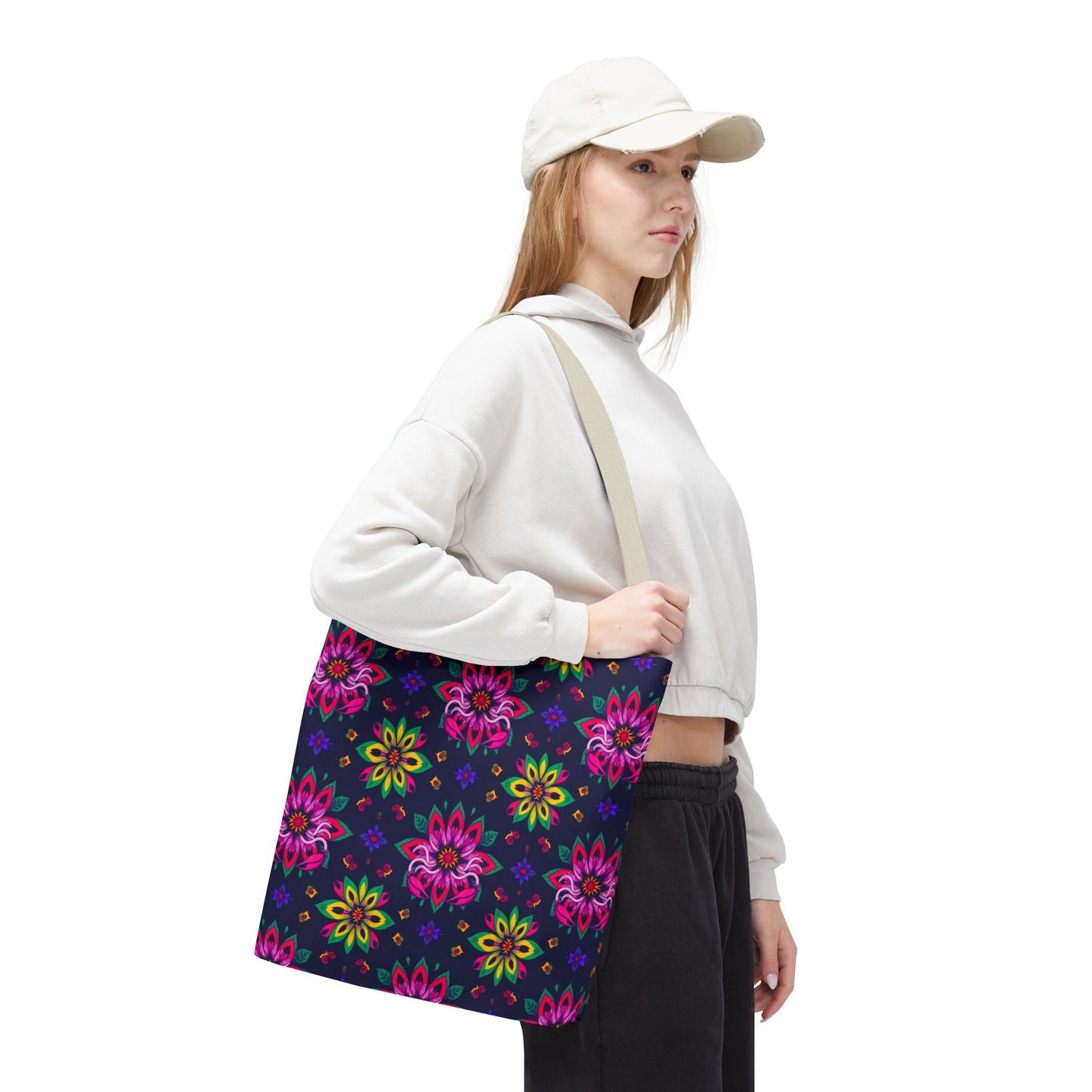 Tote Bag (AOP), Scorpio, Zodiac v2, Flower Pattern