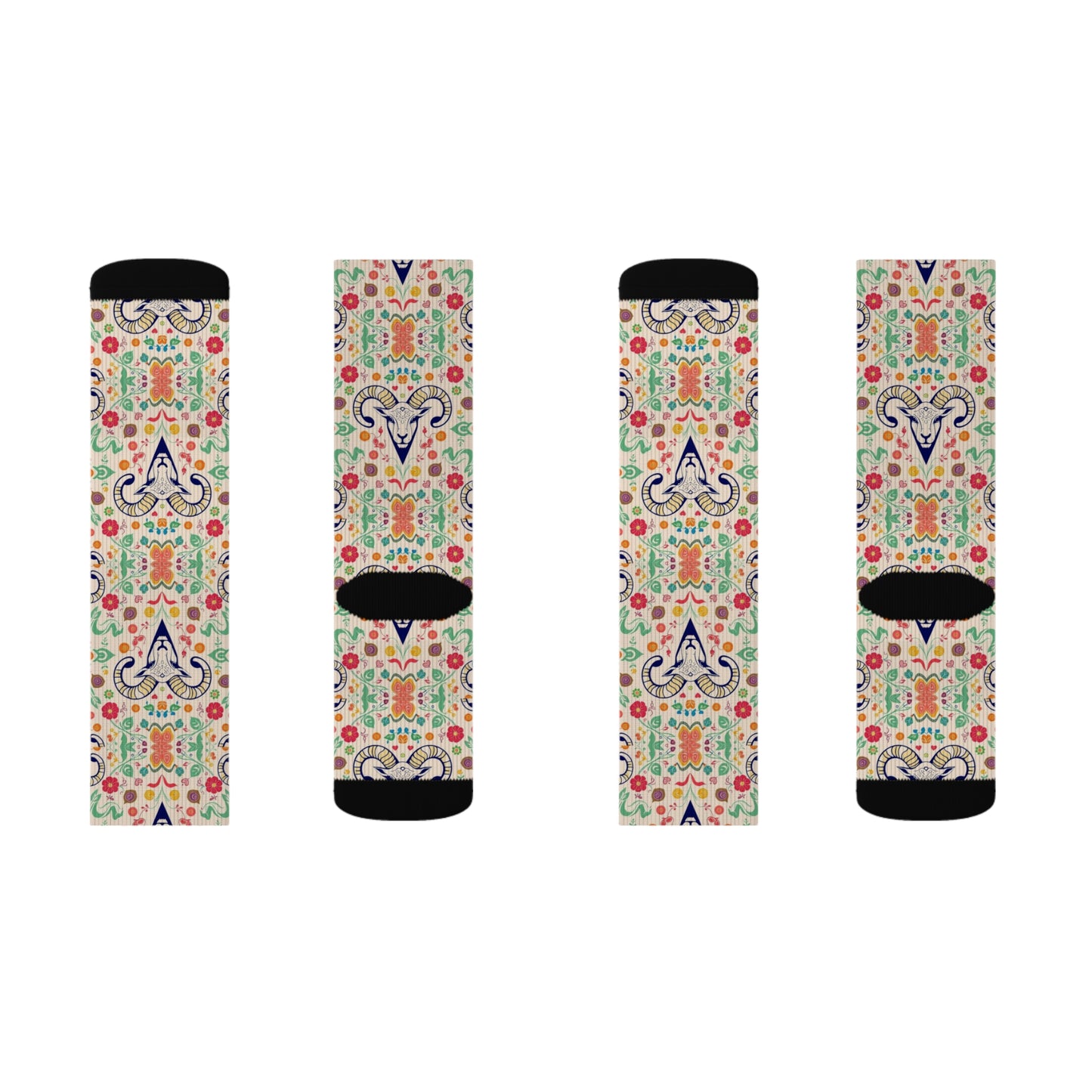 Sublimation Socks, Aries, Zodiac v2, Pattern